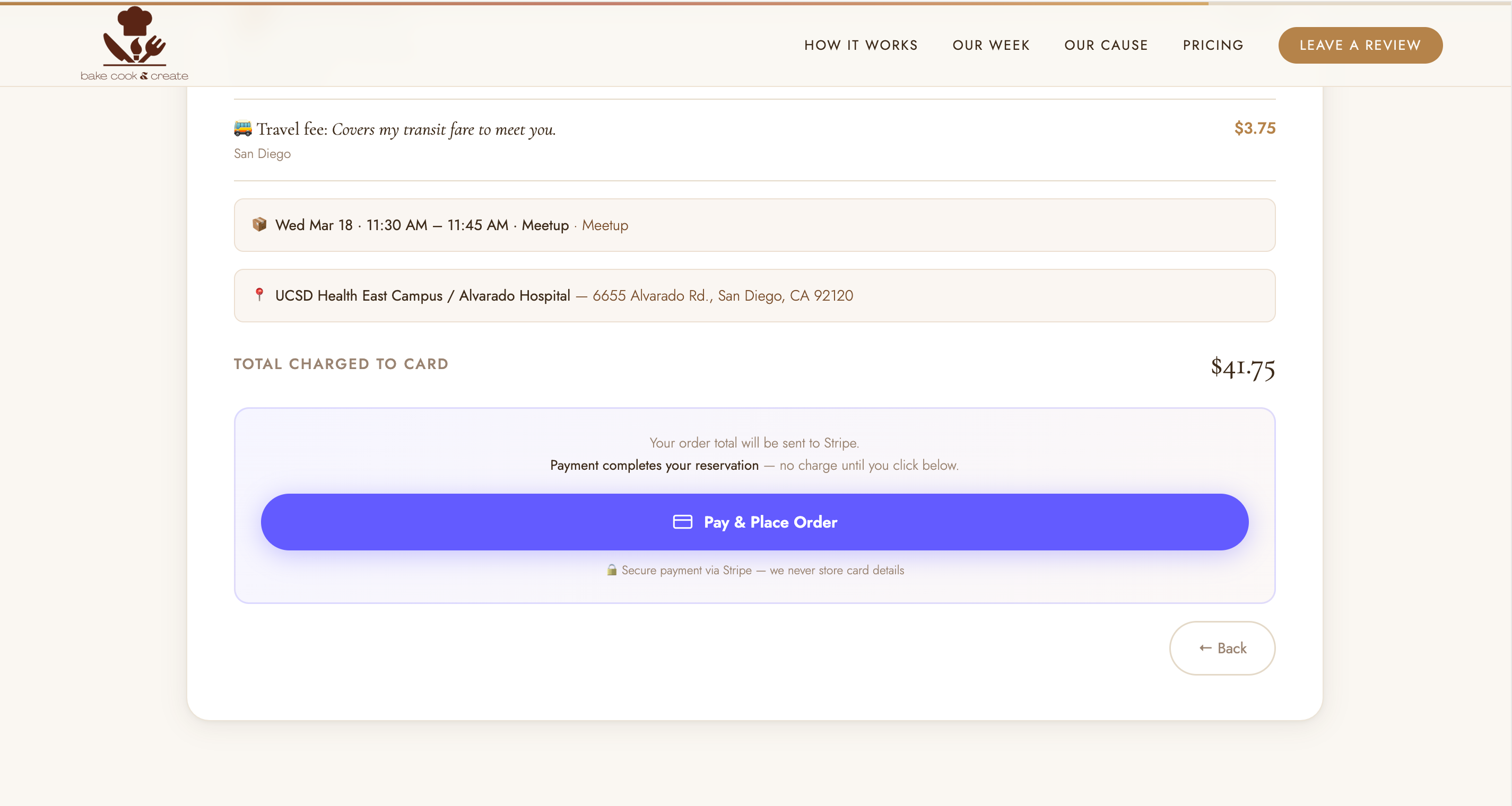 Order form step 4: review your order and pay